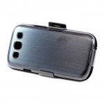 Wholesale Samsung Galaxy S3 / i9300 Aluminum Case with Holster Clip (Black)